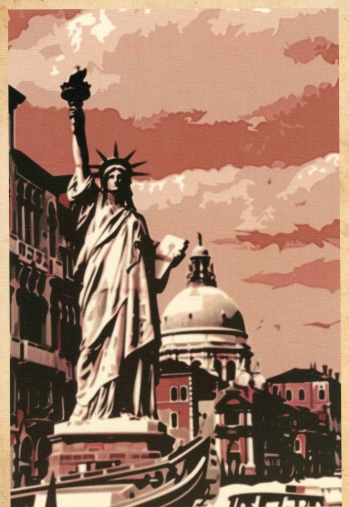 Statue of Liberty European Setting Reproduction Postcards New
