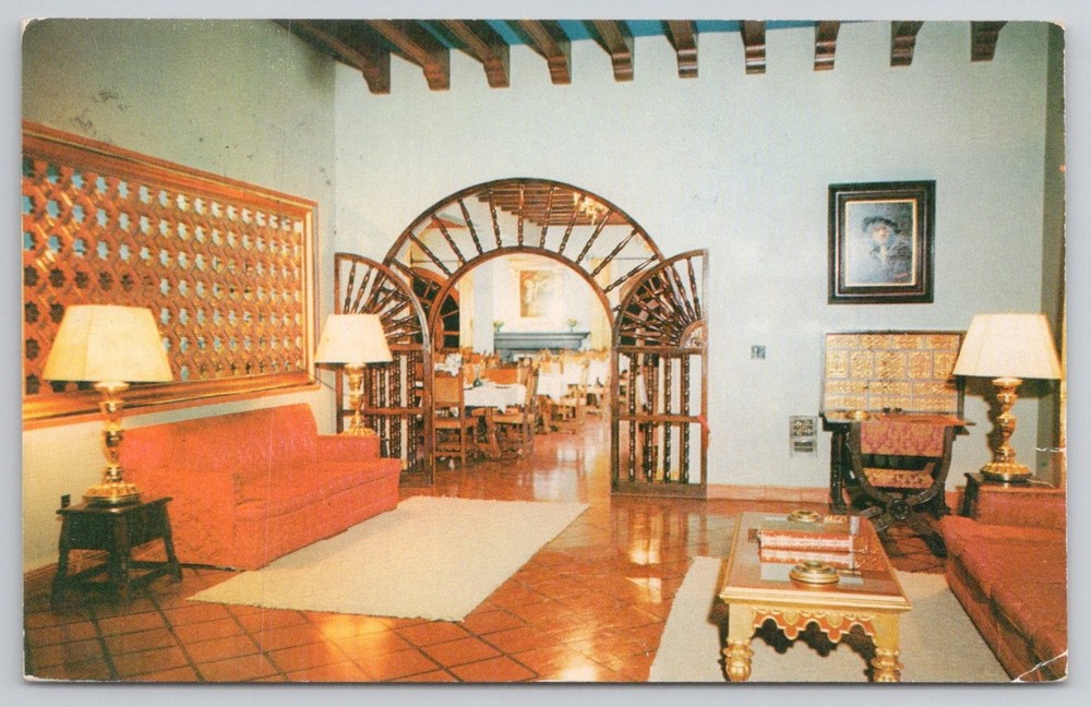 Hotel Posada del Rey Zimapan Mexico Lobby Restaurant Ektachrome Postcard