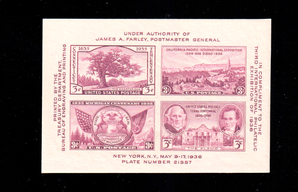 US Scott 778 Third International Philatelic Exhibition 1936 VFNH
