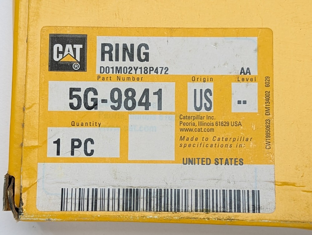 Genuine CAT Part 5G-9841 - RING fits Caterpillar with Free Shipping