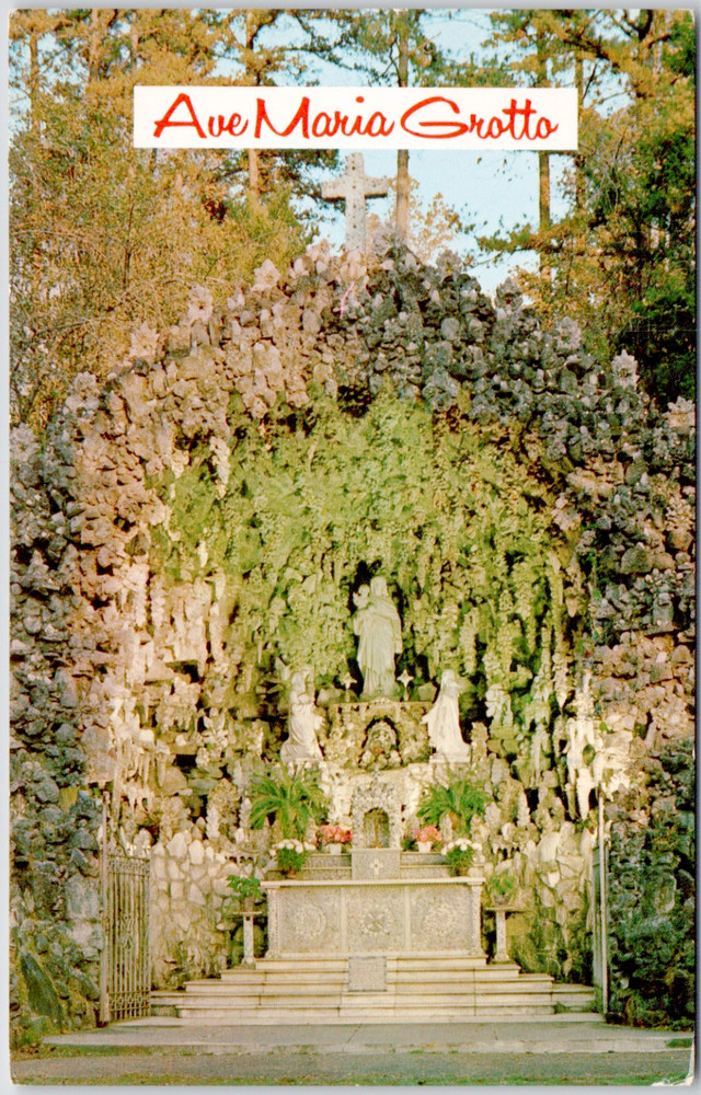 Ave Maria Grotto Cullman Alabama Benedict Monk Churches Shrines Vintage Postcard