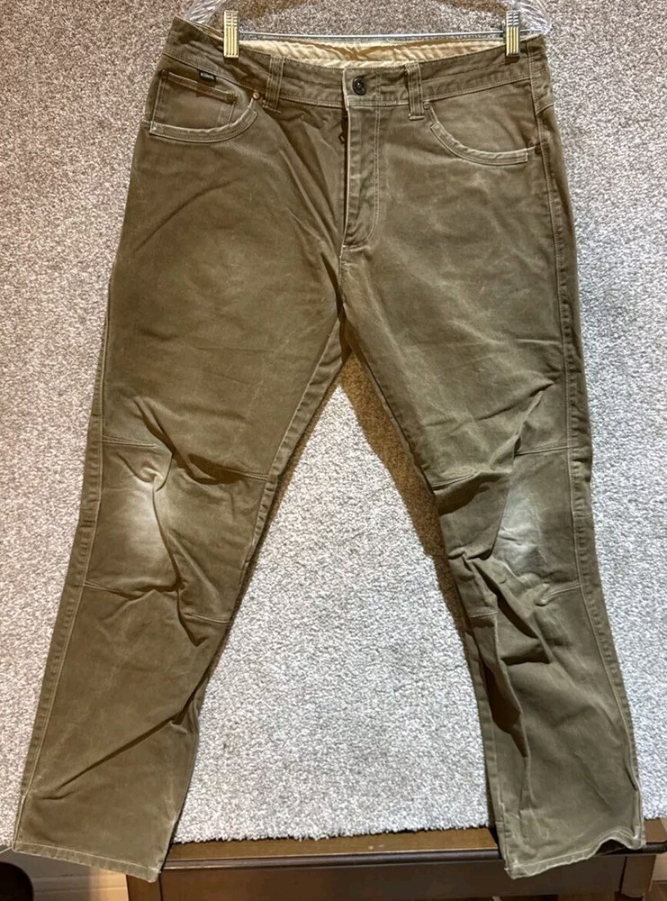 Kuhl Mens Brown Legendary Patina Dye Canvas Hiking Pants Size 34X32