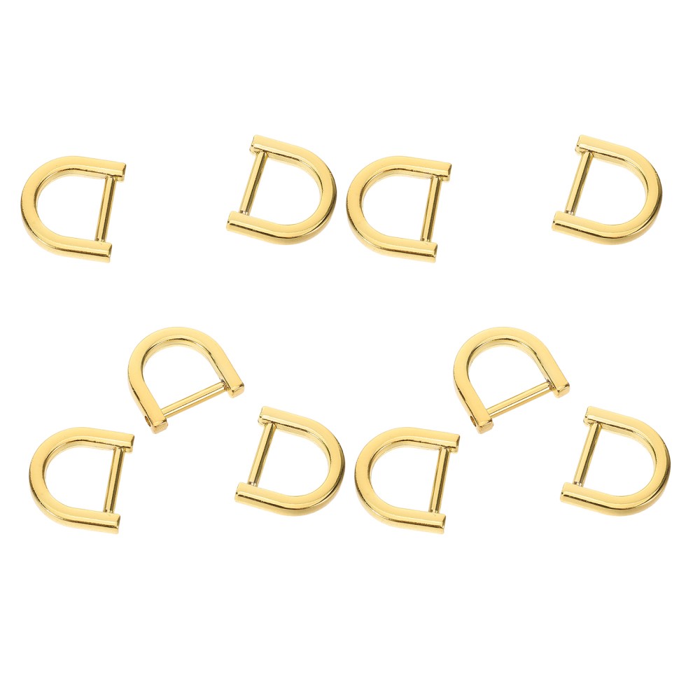 10-Piece Metal Semi-Circle D-Rings for Wallets & Purses
