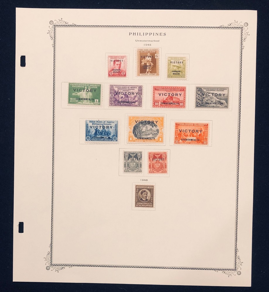 PHILIPPINES: UNUSED #485-97 LIGHTLY HINGED ON ALBUM PAGE CV $109.90