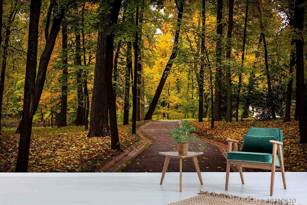 3D Forest Path Autumn Landscape Wall Murals Wallpaper Murals Wall Sticker 7