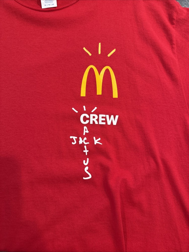 USED Men’s Travis Scott Cactus Jack  McDonalds Crew T-Shirt Adult Size XL