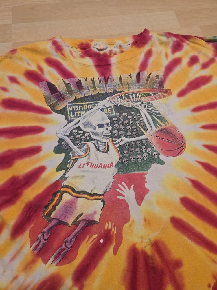 VINTAGE 1992 GRATEFUL DEAD LITHUANIA BASKETBALL SHIRT NOT FADE AWAY SIZE XXL