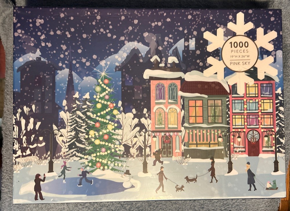 Skating Season Jigsaw Puzzle 1000 Piece Pink Sky NEW