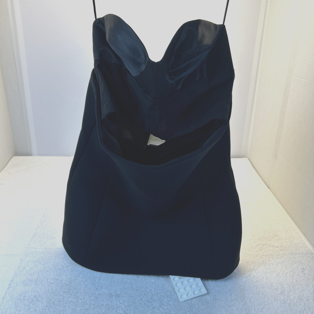 KHAITE  Bustier/Top Black Heavy Stretch Back 2 Zips Women SZ 8 New w/Tags