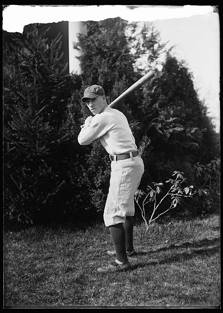 Photo:Baseball Player 1920s Batting Pose Outdoor Portrait