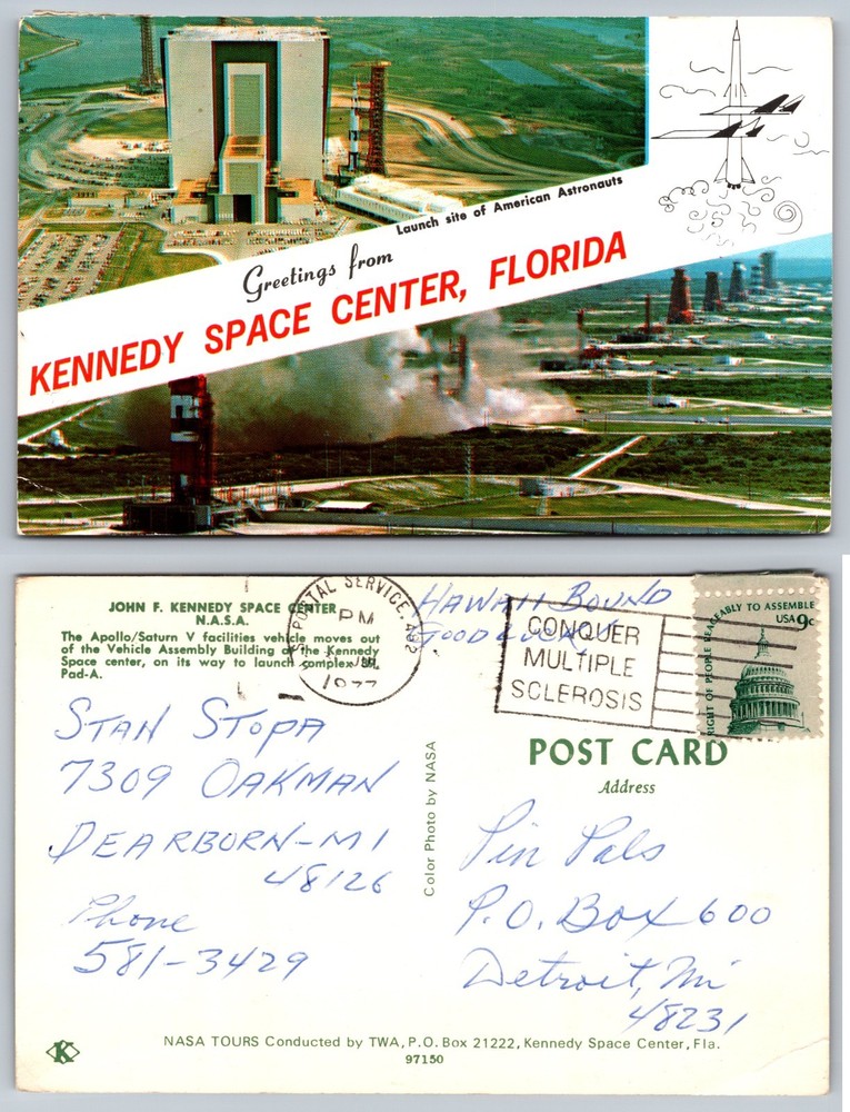 Kennedy Space Center Florida Rocket Launch Postcard