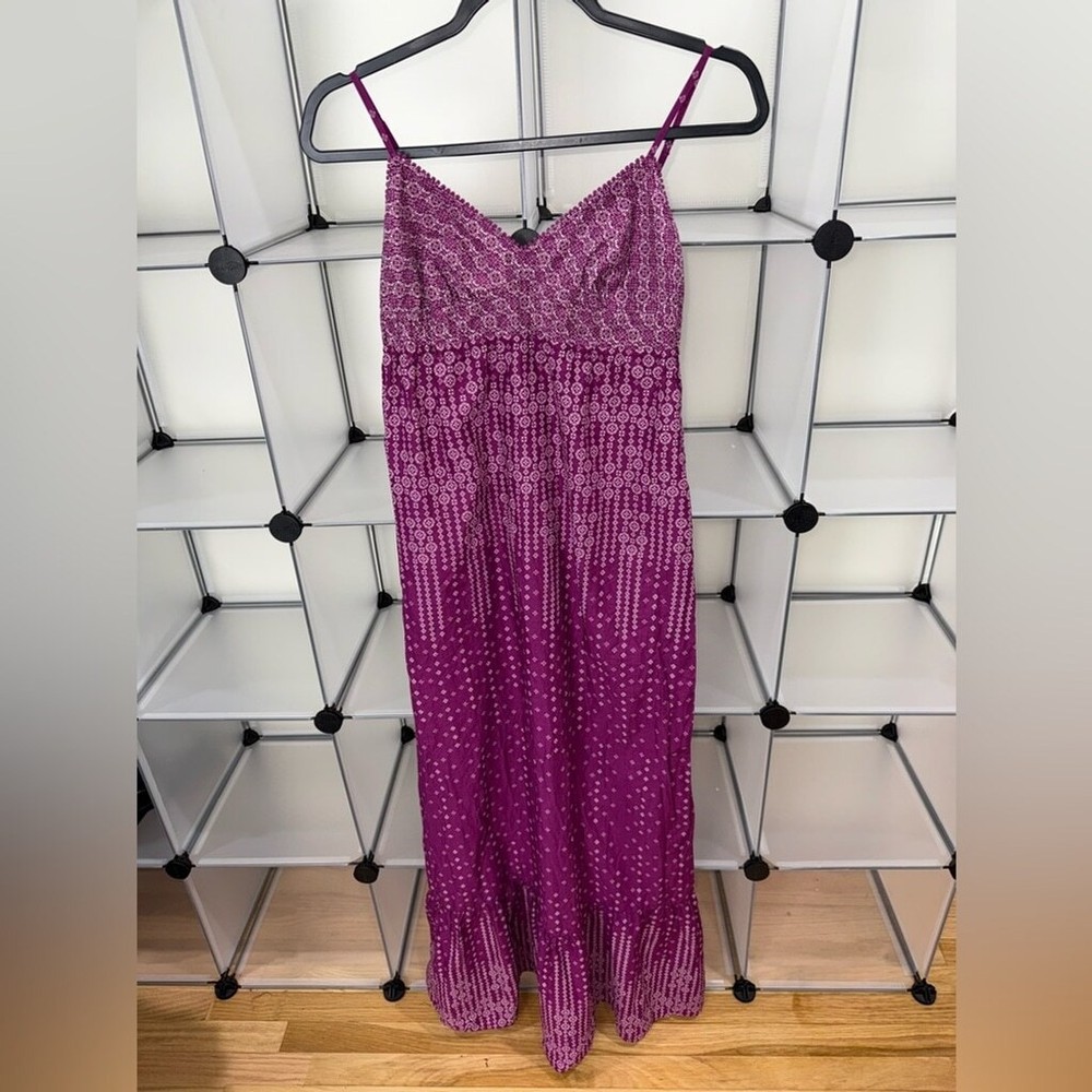 American Eagle Spaghetti Strap Floral Print Purple Maxi Dress Size 6