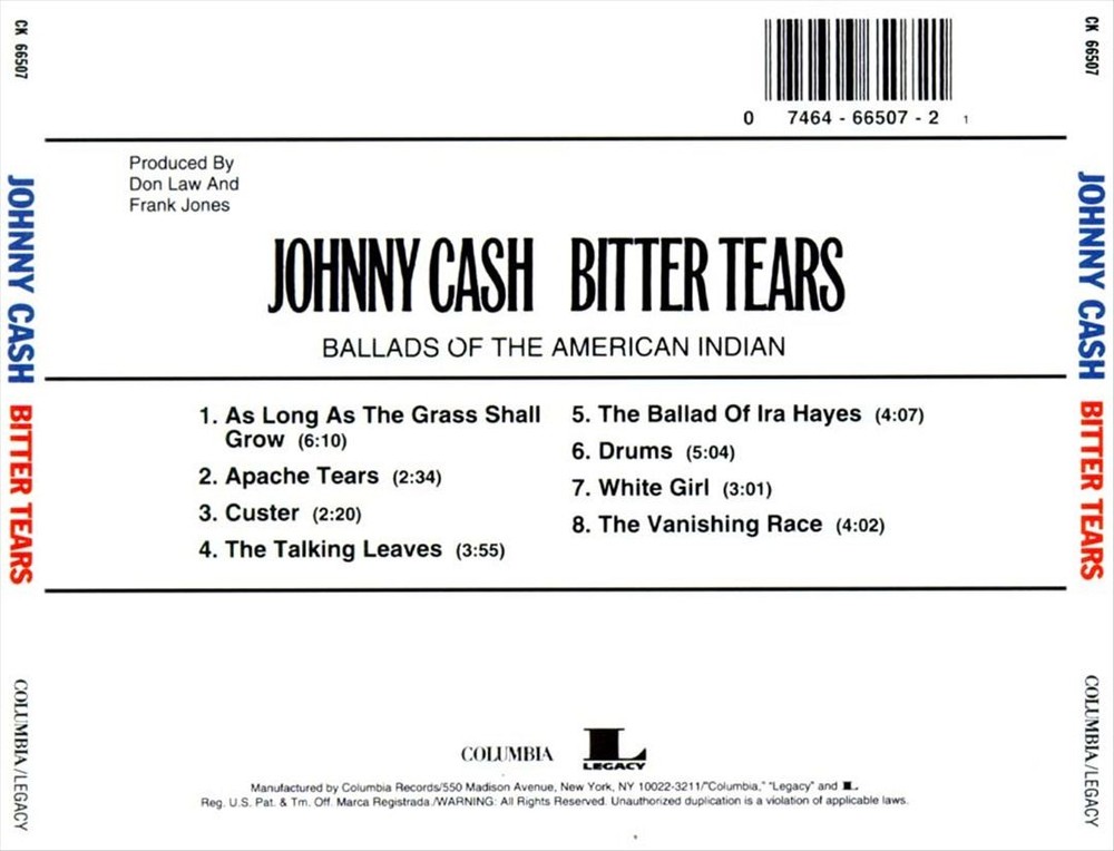 Johnny Cash Bitter Tears (Ballads Of The American Indian) New Cd