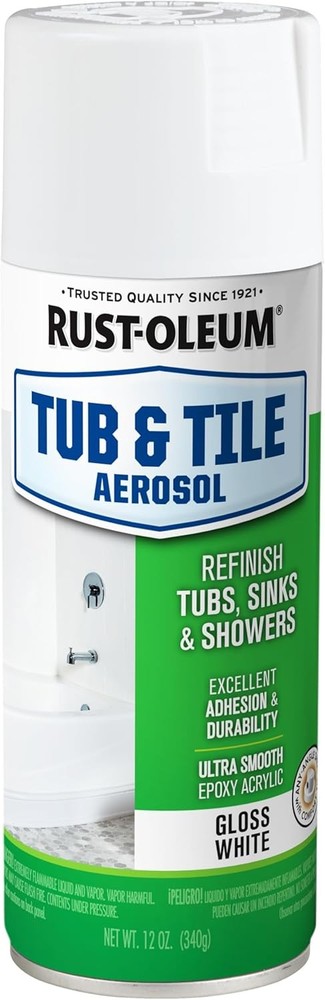 Rust-Oleum 280882 Tub Tile Spray Paint 12 oz Gloss White