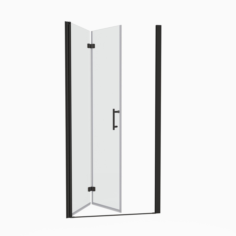 Bi-Fold Semi Frameless Shower Door with Clear Tempered Glass