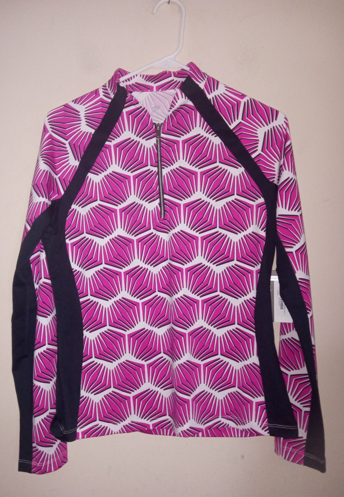 Tail  Women's Golf Shirt Small Long Sleeve 1/4 Zip Lifestyle Purple Black