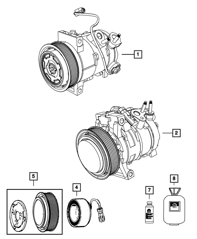 Genuine Mopar AC Compressor 55111610AC for Optimal Cooling