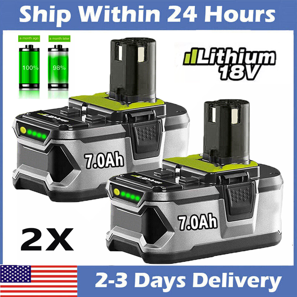 2PACK For RYOBI P108 P109 Plus 18V High Capacity 7000mAh Lithium-Ion Battery