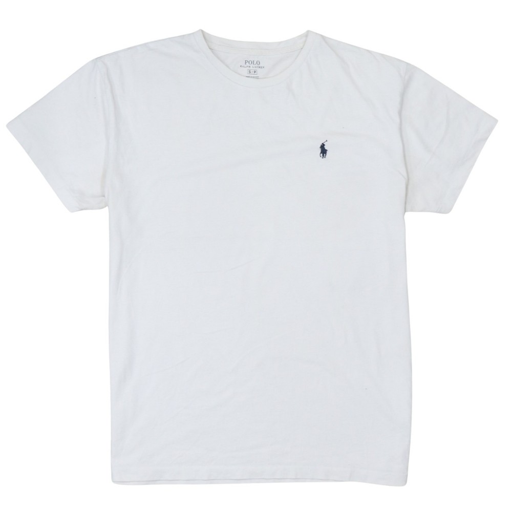 Polo Ralph Lauren Mens T Shirt White Cotton Embroidered Pony Logo Crewneck S