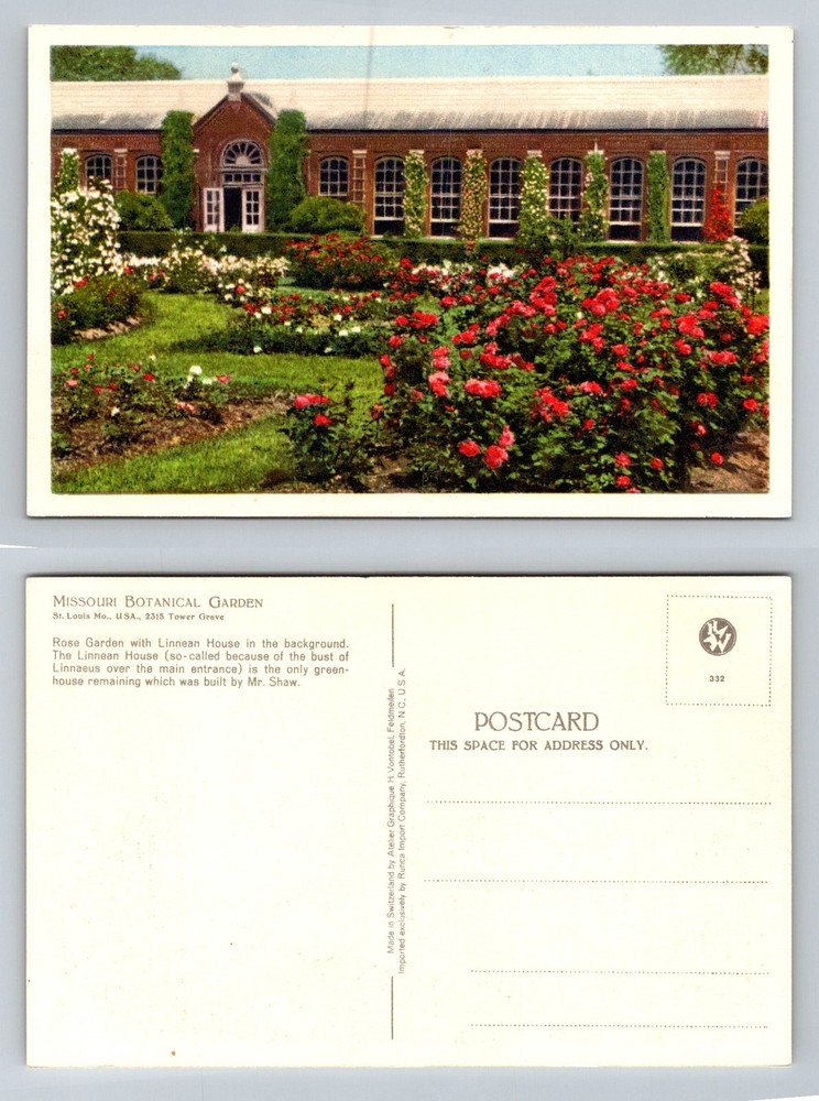 St Louis, MO-Missouri, Missouri Botanical Garden Linnean House Vintage Postcard