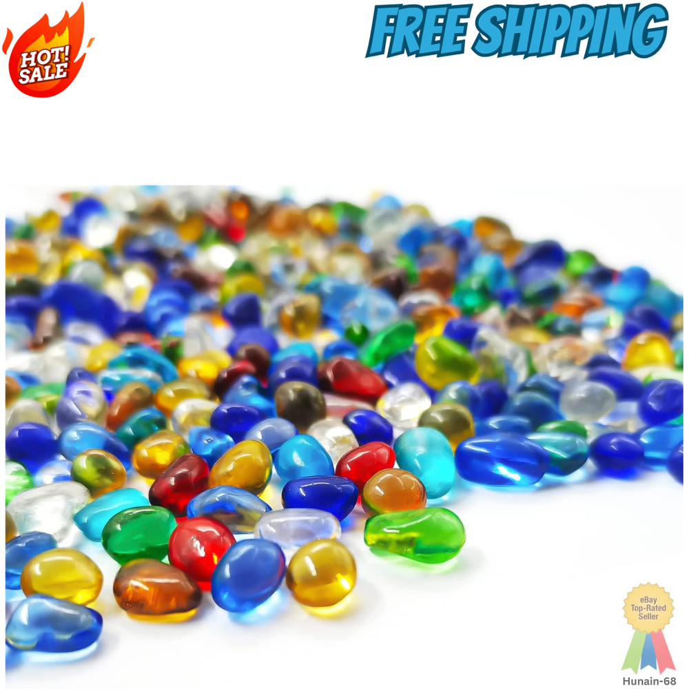 Keedolla Colorful Clear Sea Glass Pebbles Aquarium Gravel Fish Tank Rocks
