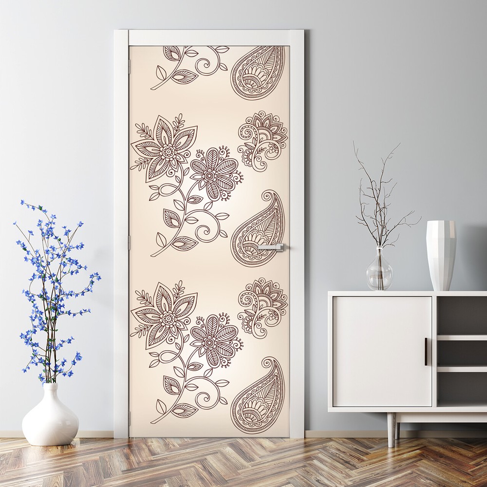 Green Banana Leaves Modern Door Decor Exotic Tropical Mural Self Adhesive