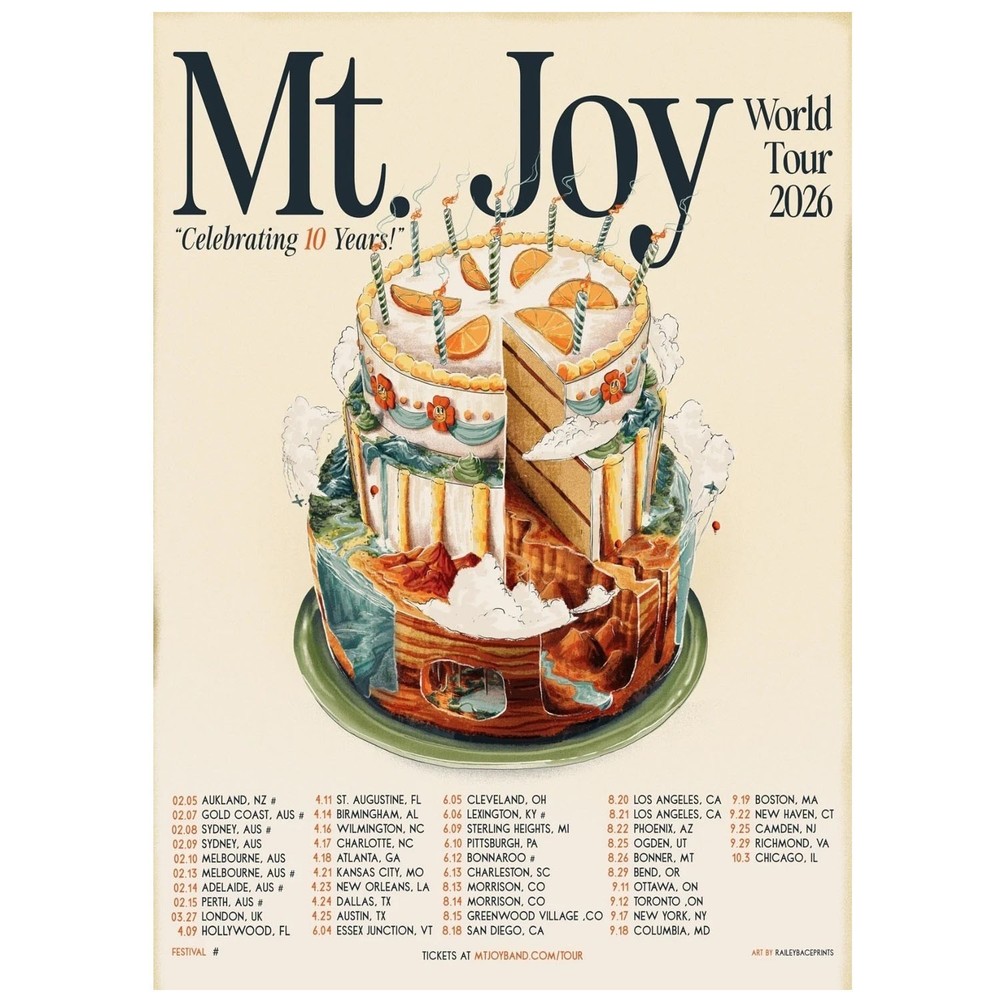 Mt Joy World Tour 2026 Celebrating 10 Years Concert Poster