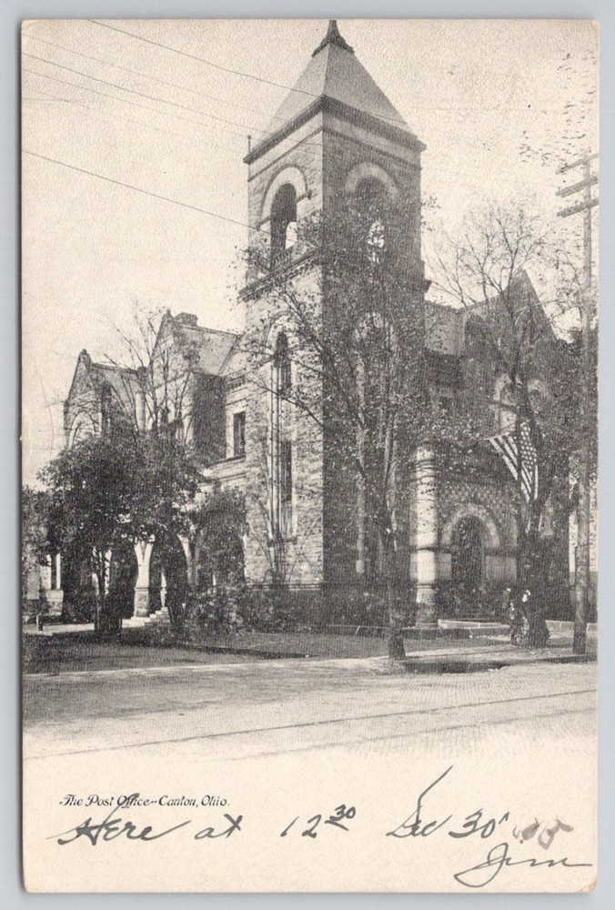 Canton Ohio Post Office Postcard 1908 J. Murray Jordan Publisher