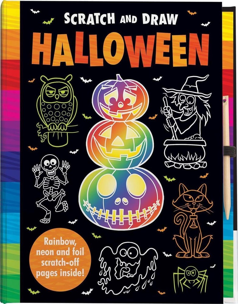 Scratch and Draw Halloween - Scratch Art Activity Book by Arthur Over Hardcover