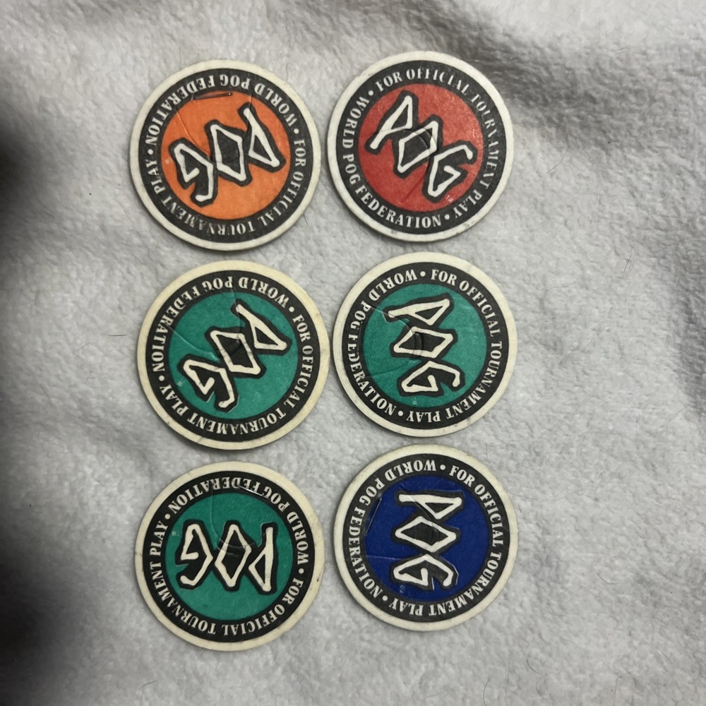 Vintage World POG Federation Original Milk Caps With Staple Lot of 6