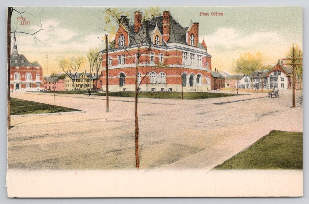 Concord NH Post Office & City Hall Antique Postcard New Hampshire