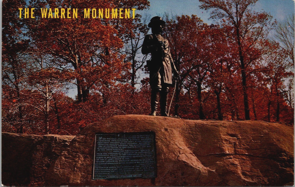 The Warren Monument Little Round Top Gettysburg Pennsylvania Postcard