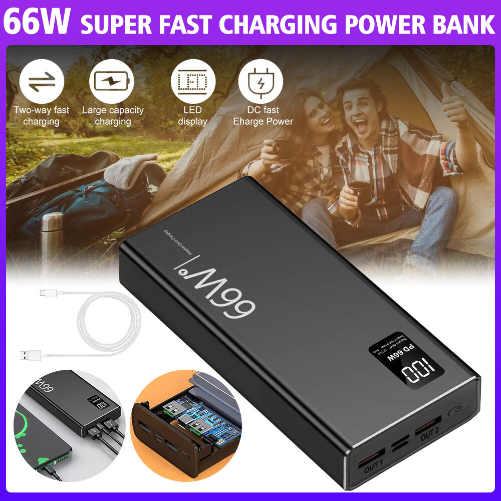 30000mAh PD 20W Portatil 66W Fast Cargador De Bateria USB Para Telefonos Celular
