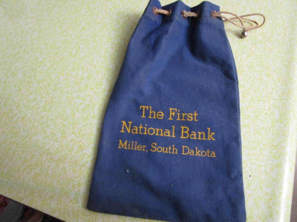 Vintage Bank Bag The First National Bank Miller, South Dakota