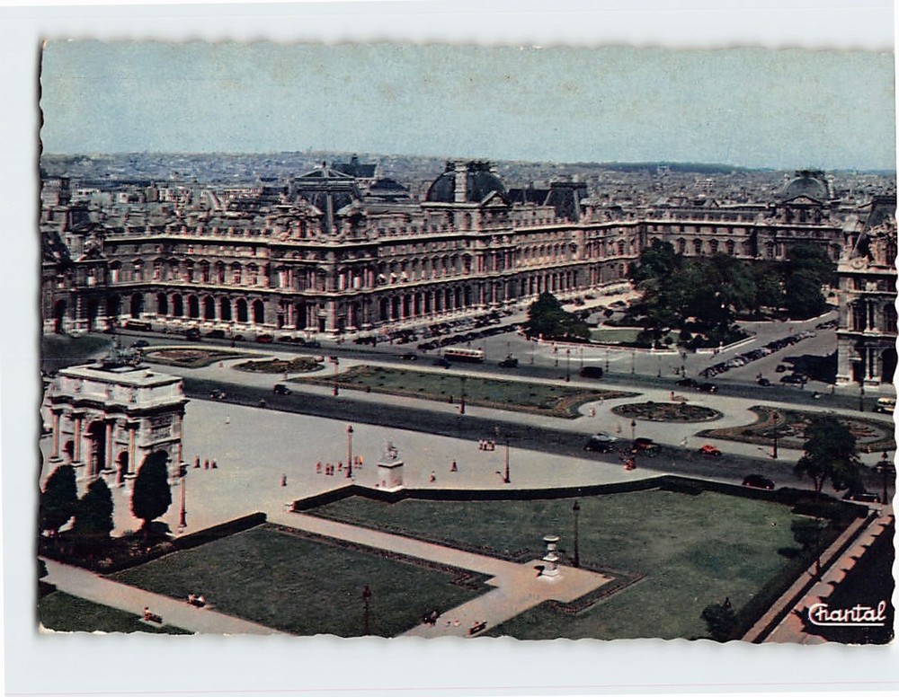 Postcard Louvre Museum and Gardens Paris France