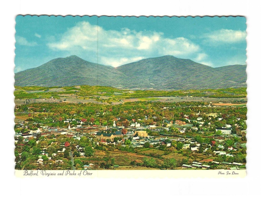 Bedford VA and peaks of Otter vintage postcard unposted