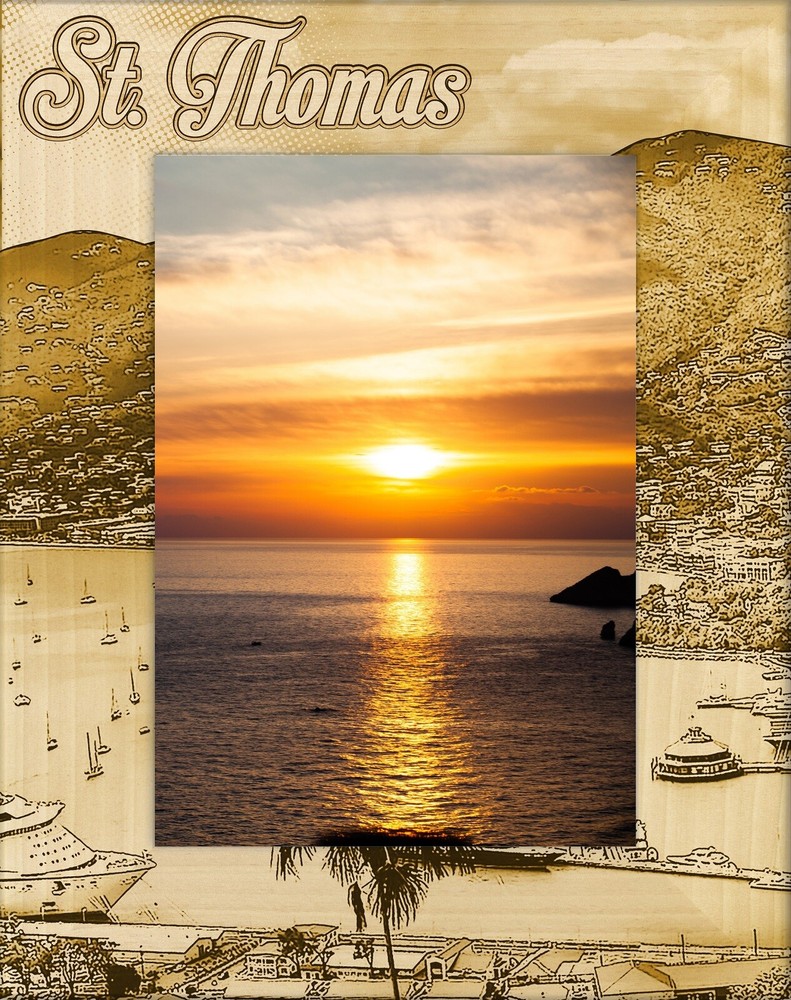 St. Thomas Laser Engraved Wood Picture Frame Portrait (4 x 6)