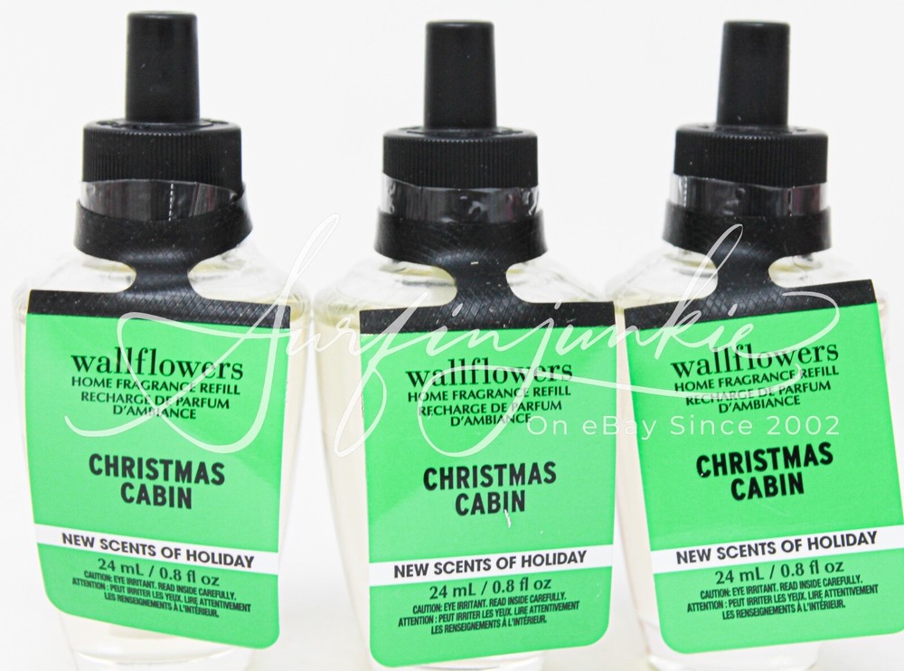 Bath & Body Works Christmas Cabin Wallflower Refill 3pc Clear Bulb Set
