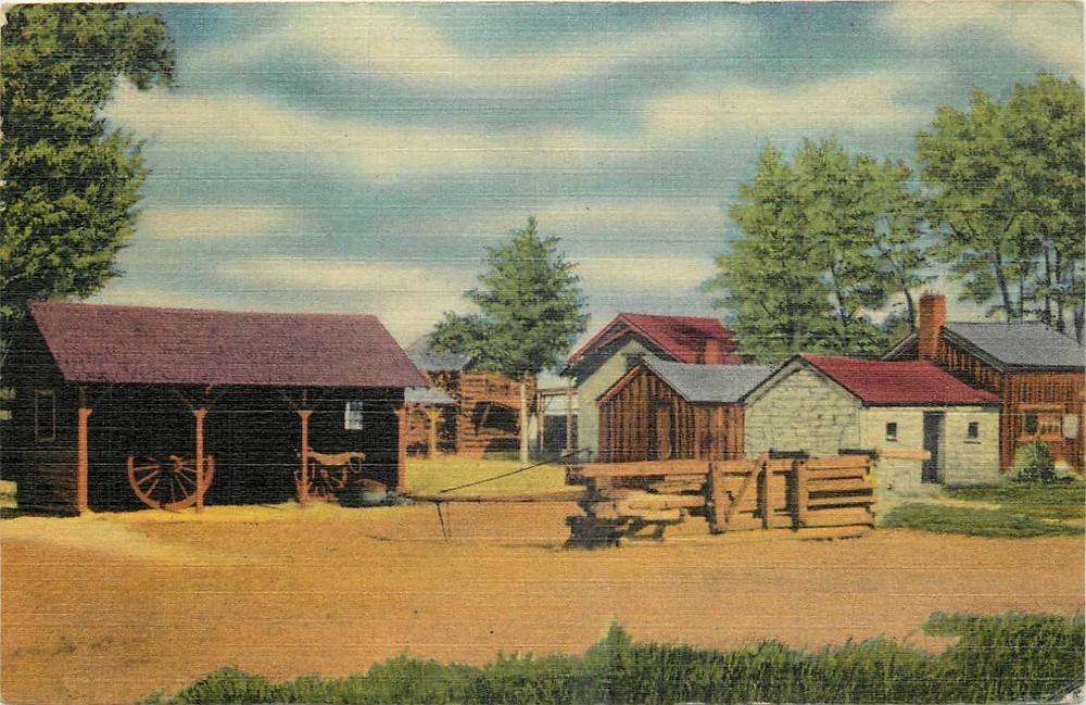 1953 Wyoming Old Time Buildings Fort Bridger occupation Teich Postcard 26-598