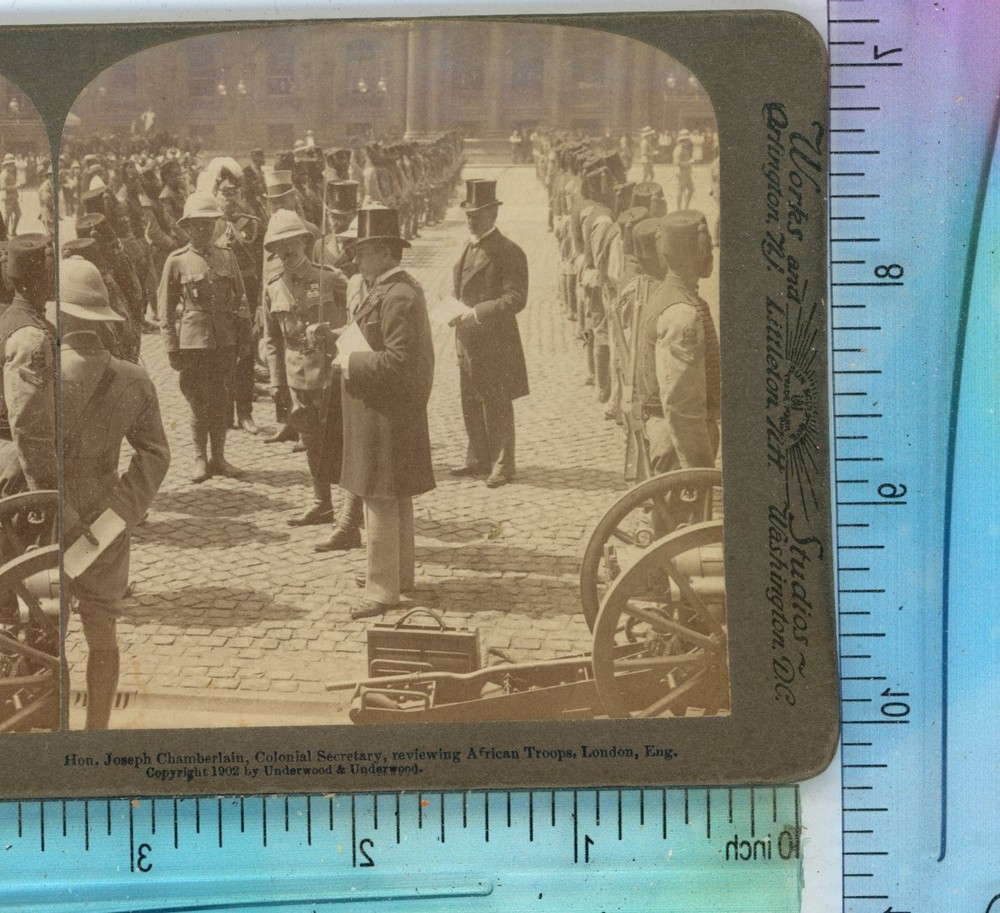 Joseph Chamberlain Colonial Secretary African Troop England Underwood Stereoview
