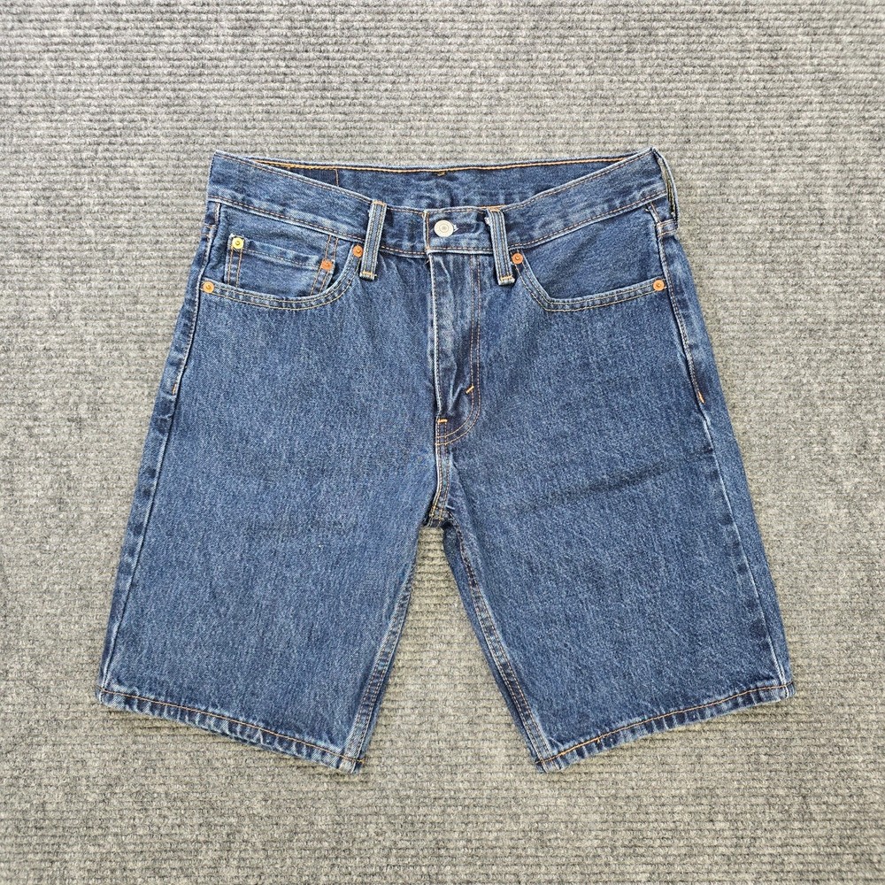 Levis 405 Denim Shorts Mens 32 Blue Regular Fit 5 Pocket Medium Wash Jean Shorts
