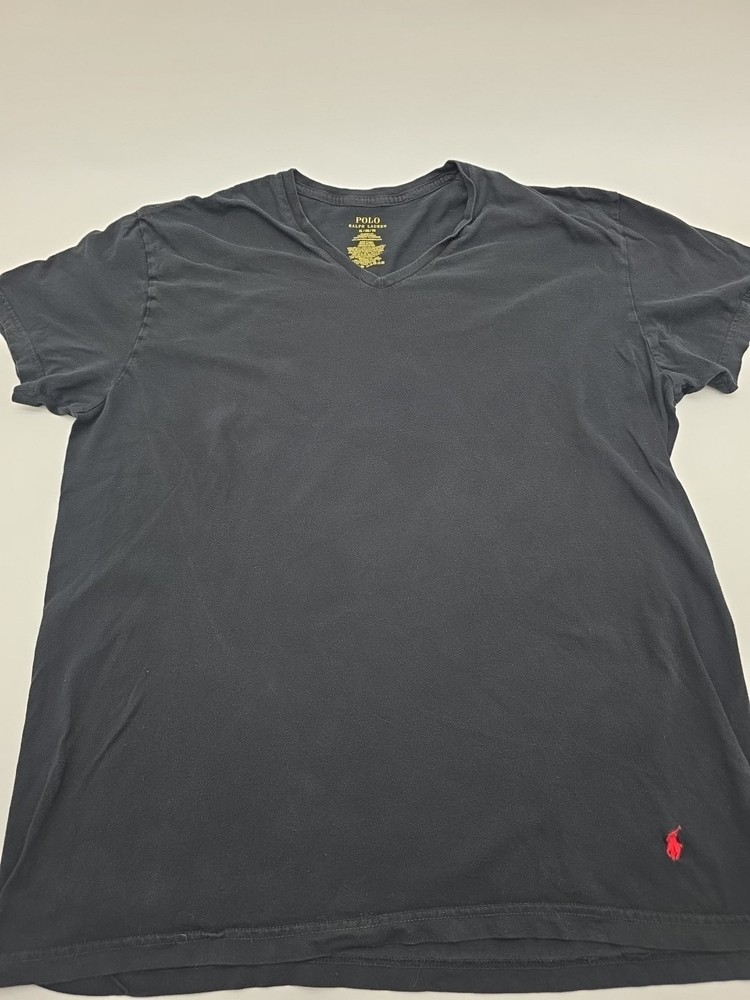 Polo Ralph Lauren T- Shirt Men XL Black Logo Embroidered 100% Cotton.#42347