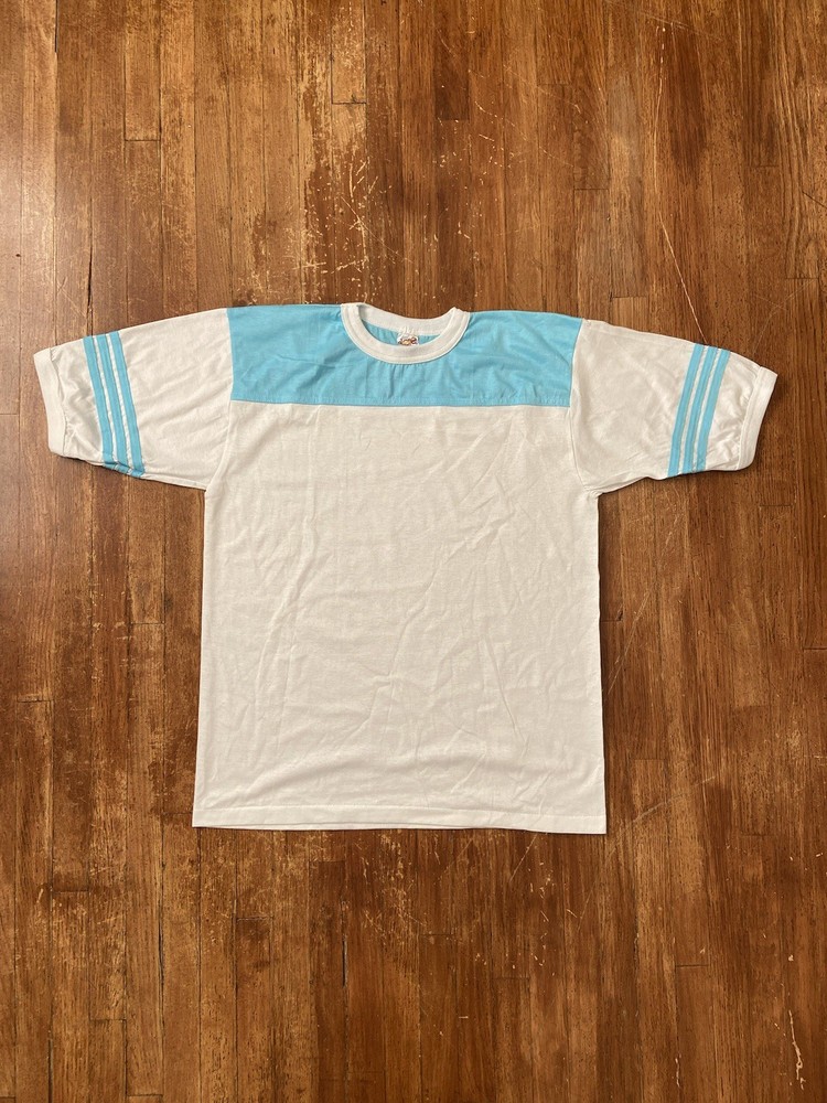 Deadstock Vintage 80s Single Stitch Classic Retro Ringer T-Shirt Adult XL USA