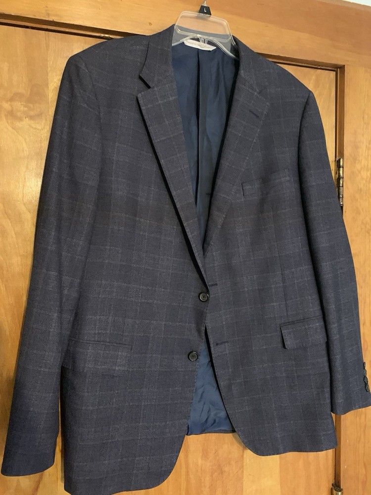 Samuelsohn x Colombo Icewool 150's Charcoal Grey Jacket Size 44L Sport Blazer