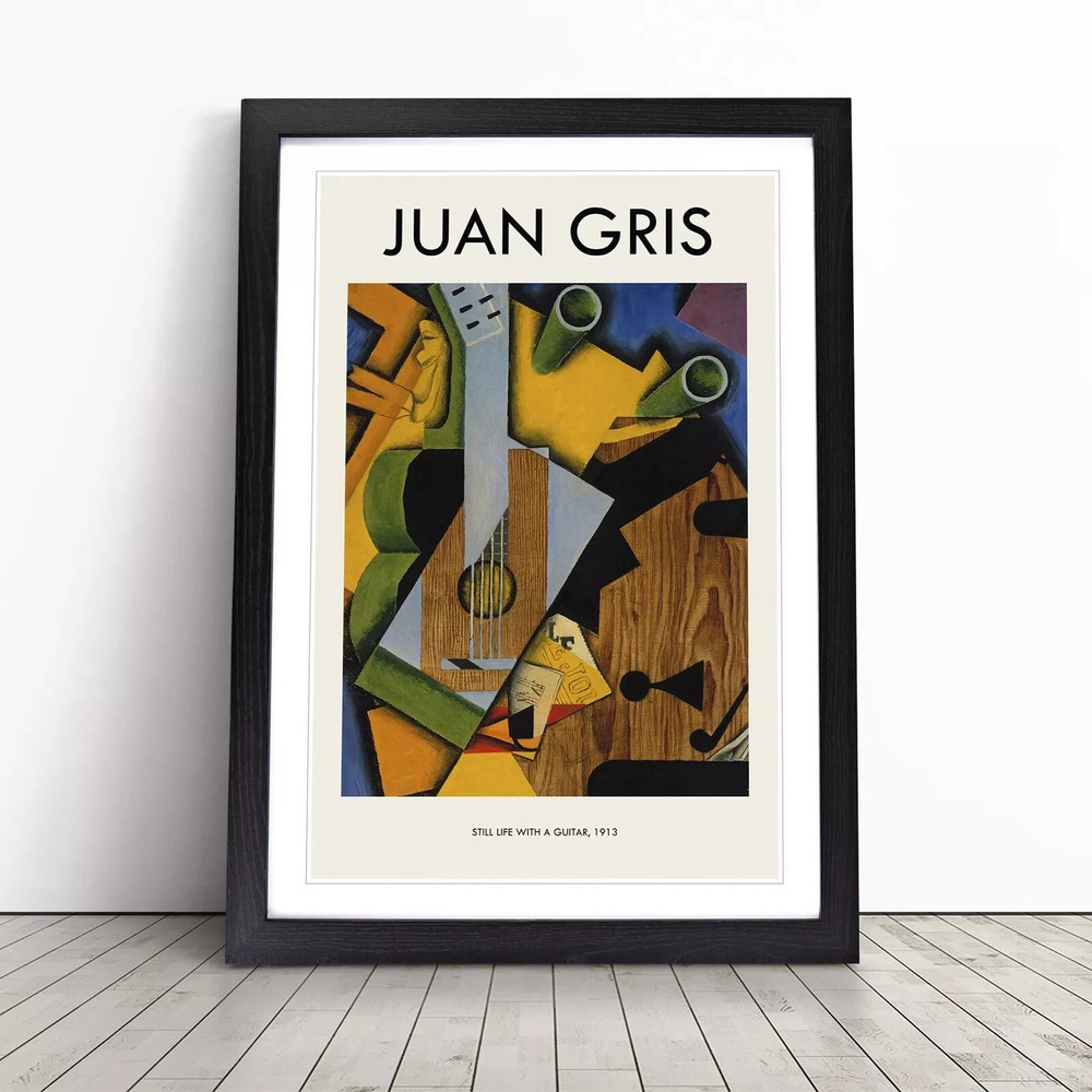 Still Life With Guitar By Juan Gris Wall Art Print Framed Picture Poster
