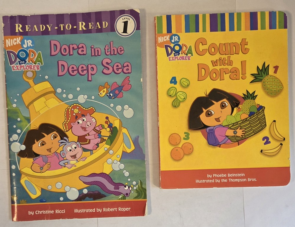 Dora the Explorer Ready to Read Lot of 2 Nick Jr Books Level 1 Count Deep Sea