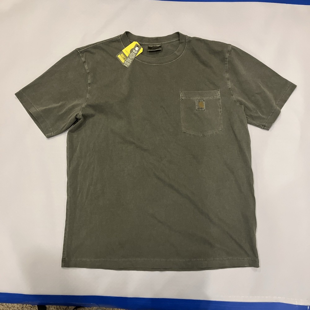 CARHARTT Mens Large T-Shirt Relaxed Fit Lightweight Garment Dyed Pocket Shirt