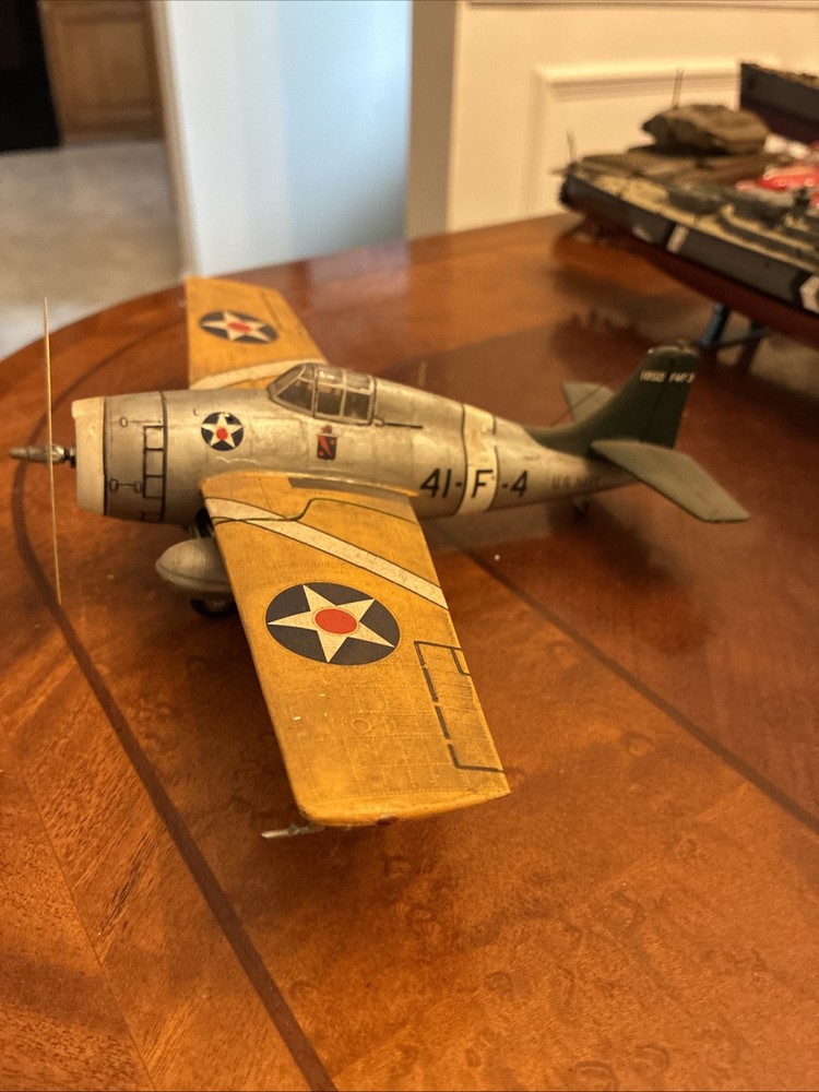 Built Plastic Model Estimated Scale 1/48 Wing Span 9” F4F Wildcat