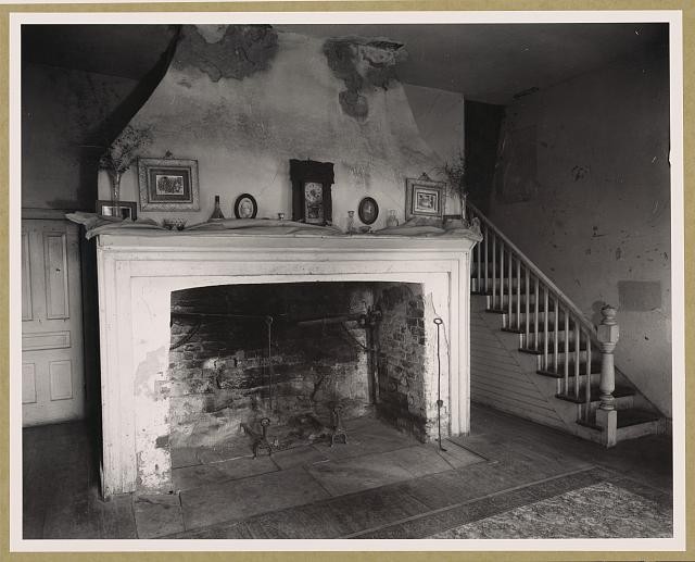 Photo:Warren Albemarle County Virginia 1935 Old Cabin Interior Fireplace