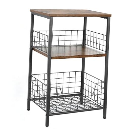 X-cosrack Compact Side Table with Storage for Vinyl Records and Record Player